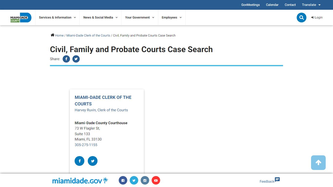 Civil, Family and Probate Courts Case Search - Miami-Dade County, Florida
